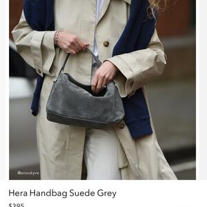 Suede Handbag - Gray